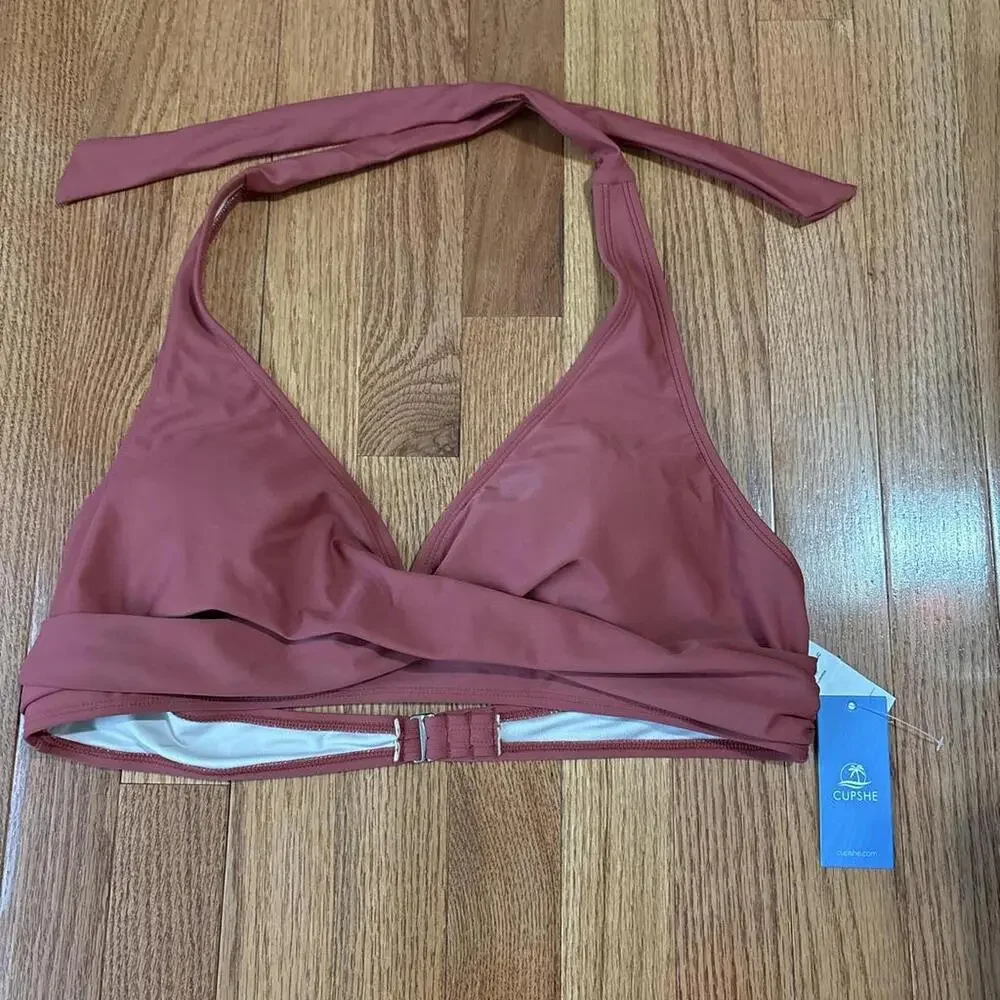 Cupshe Women's pink burgundy Bikini and tankini sets